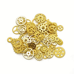 50g Steampunk Multicolor Mixed Mechanical Alloy Gear Pendant for DIY Jewelry