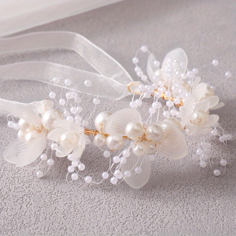 Boho Floral Tiara Crown Headband Vintage Bridal Bridesmaid Hairpiece