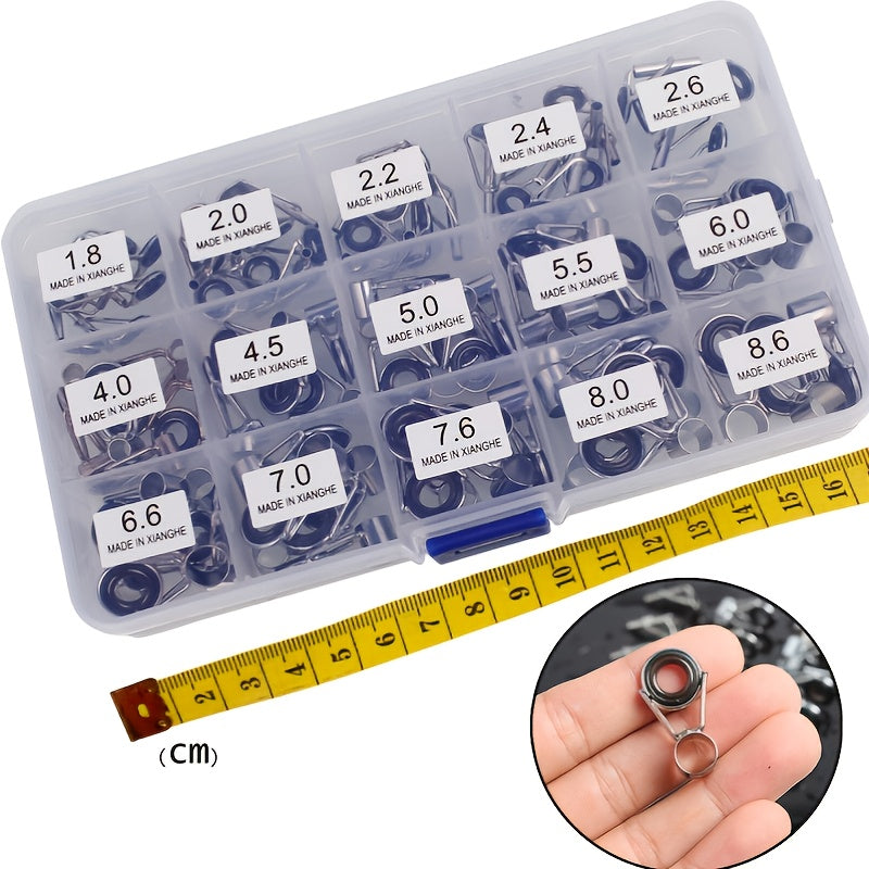 75pcs Fishing Rod Guides Repair Kit for Top Rod Condition