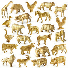 24pcs Animal PVC Figurines Set Jungle Safari Playset Tiger Lion Elephant Giraffe