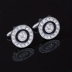 Rhinestone Round Cufflinks Suit Button Cufflinks Sleeves Shirt Studs