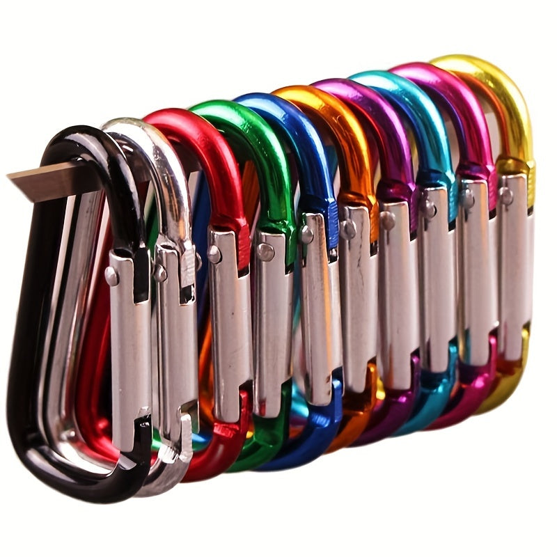 8pc D Shaped Aluminum Carabiner Hook Metal Buckle for Travel Camping Backpacking