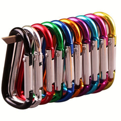 8pc D Shaped Aluminum Carabiner Hook Metal Buckle for Travel Camping Backpacking