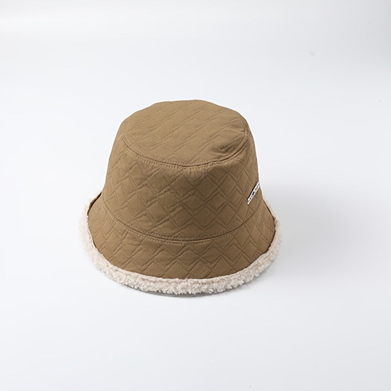 Women Bucket Hat Winter Hat Solid Warm Outdoor Casual Style