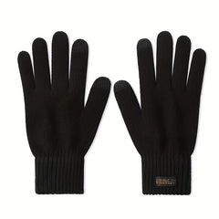 Winter Wool Knitted Gloves Windproof Outdoor Cycling Velvet Thickened Warm