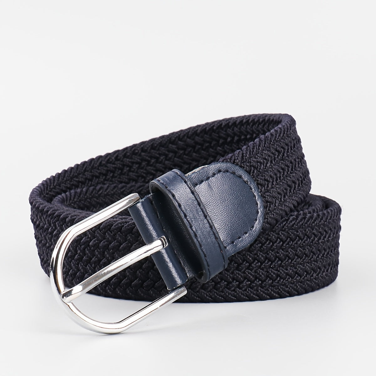 Men's Stretch Woven Braid Belt Canvas Elastic Fabric Woven Stretch Multicolored