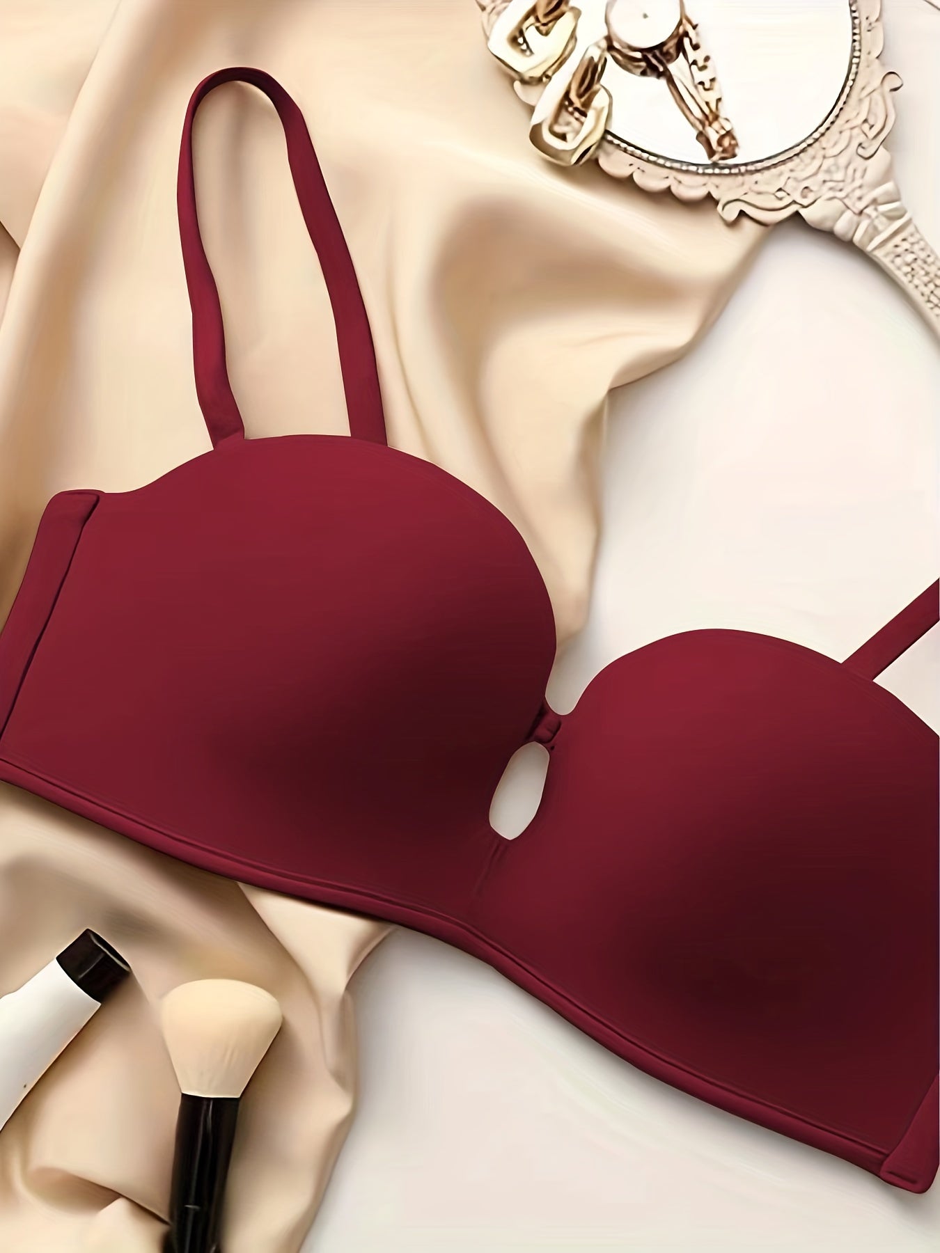 Seamless Glossy Balconette Bras Breathable T shirt Bras Women's Lingerie