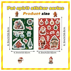 8pcs Christmas Assembled Stickers for Mobile Phone Holiday Journal Decoration