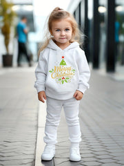 Girls 2pc Christmas Hoodie Sweatshirt and Pants Set