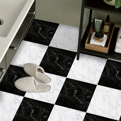 Set Of 4 Marble Floor Tile Sticker Self-adhesive Waterproof Wall Sticker Vinyl