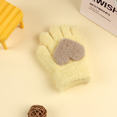 Kids Winter Love Gloves Full Finger Baby Warm Coldproof Gloves