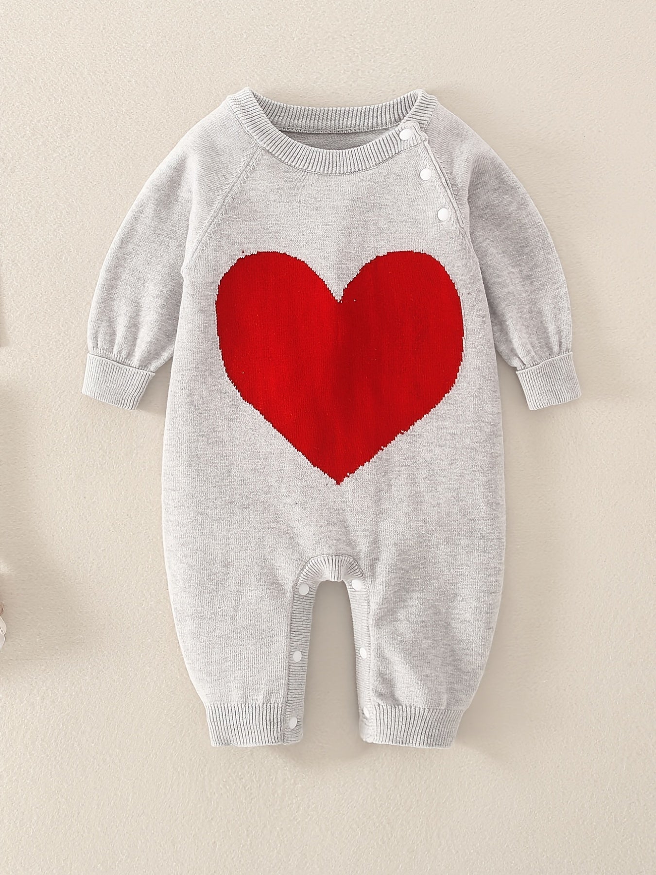 Baby Boys Knit Romper Heart Print Autumn Spring Kids Clothes
