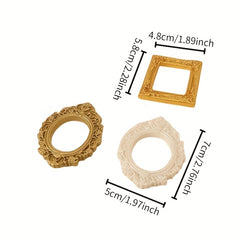 5pcs Mini Retro European Style Photo Frame Wall Decor Resin Golden and Silver