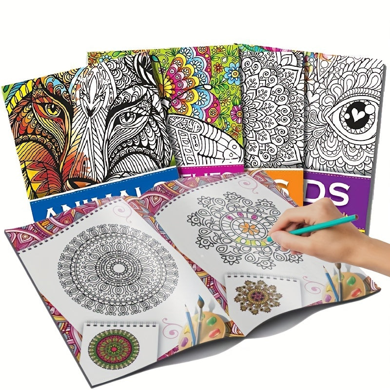 Animal Designs Coloring Book 32 Sheets - Relaxing Art Supplies for Stress Relief