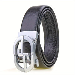 Men's Automatic Buckle Leather Belt for Father Husband Boyfriends