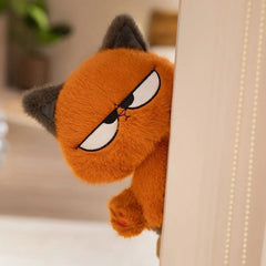 Brown Plush Cat Toy w/ Expressive Eyes & Fluffy Ears - Soft Huggable Stuffed A