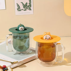 Cartoon Silicone Cup Cover Non-slip Dustproof Tea Cup Lid