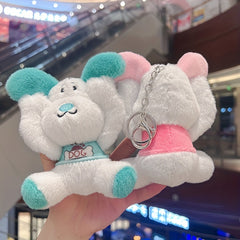 Face Puppy Key Chain Plush Toy Doll Mini Bag Pendant