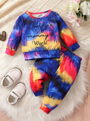 Toddler Girls Tie Dye Long Sleeve T Shirt & Pants Set