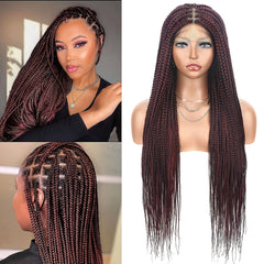 Double Lace Front Braided Wigs Knotless Cornrow Box Braids Wig with Baby Hair
