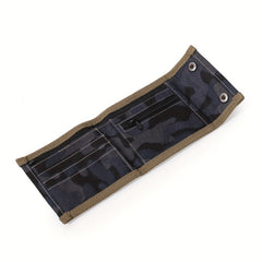 Boys Camo Trifold Short Wallet Canvas Money Clip Coin Holder