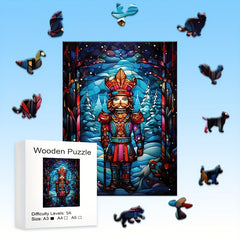 Wooden Nutcracker Shaped Puzzle Toy Birthday Gift Holiday Christmas Halloween