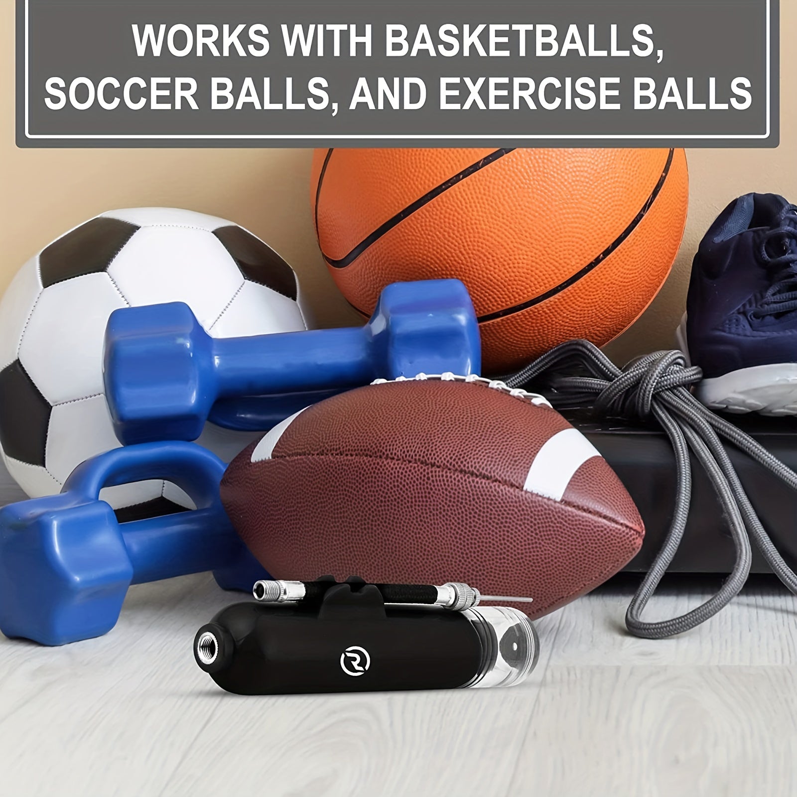Sport Ball Air Pump with Pin Holder for Basketball Soccer Volleyball