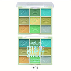 9 Colors Eyeshadow Palette Rainbow Pearly Matte Finish