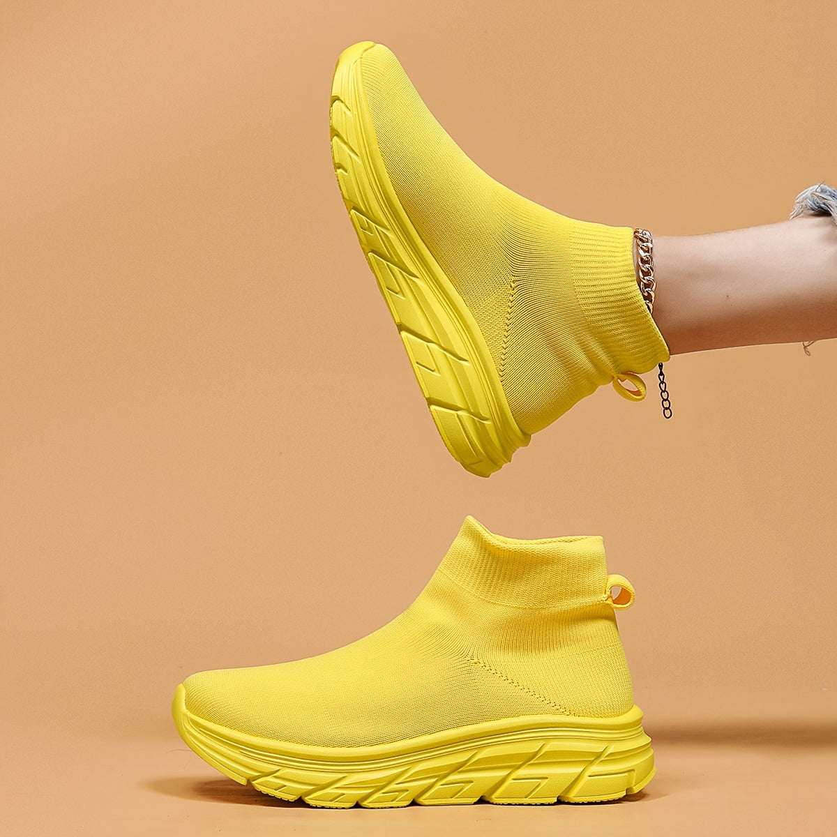 Breathable Mesh Slip-On Running Shoes with Shock Absorption