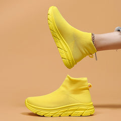 Breathable Mesh Slip-On Running Shoes with Shock Absorption