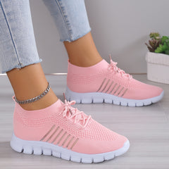 Breathable Flying Woven Shoes Non Slip Casual Sneakers