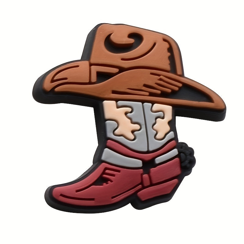 26pcs Cowboy Charms For Bubble Slides Sandals PVC Shoe Decorations Accessories