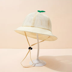 Baby Mesh Bucket Hat Grass Decor Fisherman Strap Sun Wind Rope