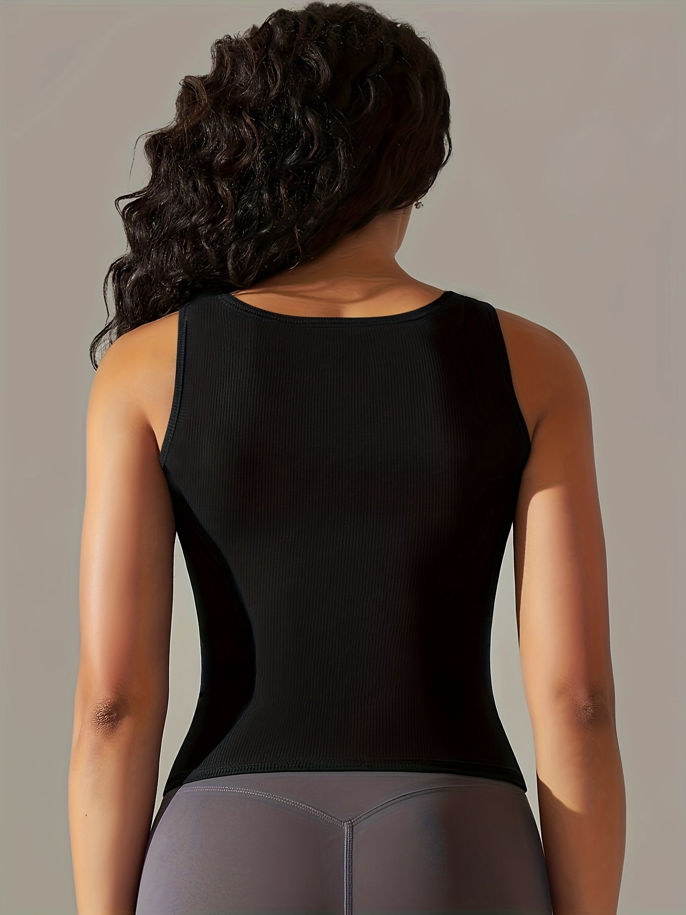 Ribbed Round Neck Tank Top