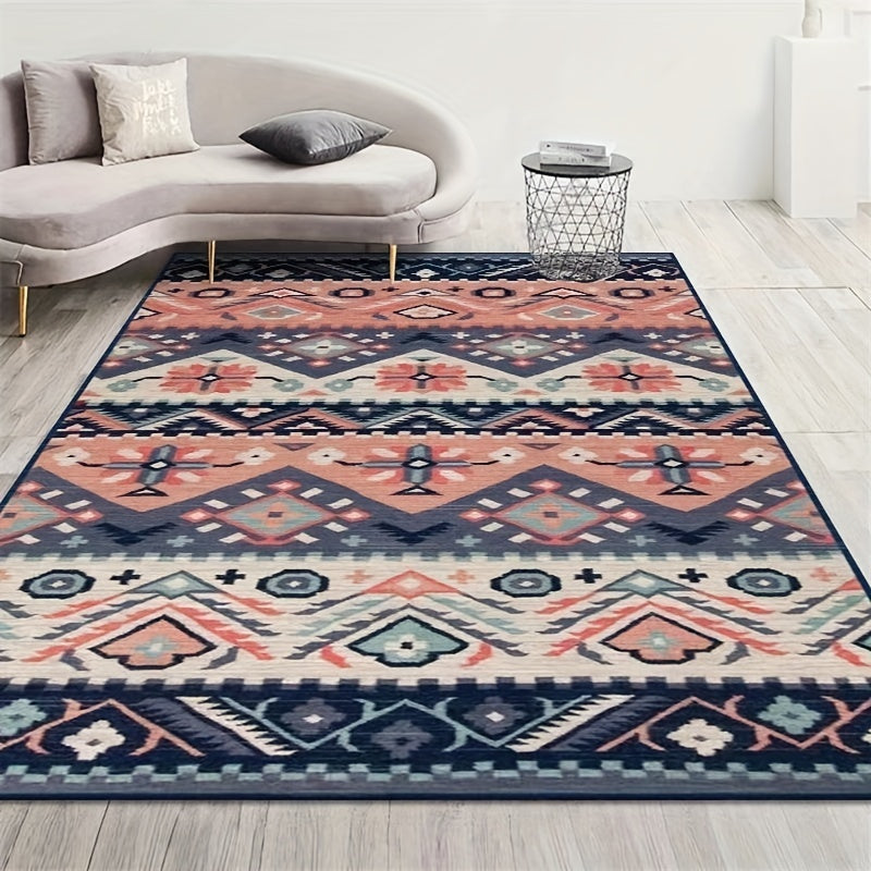 Soft Moroccan Area Rug Non Slip Sofa Floor Mat Machine Washable Anti Fatigue Mat