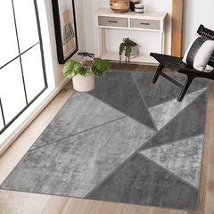 Large Geometric Washable Carpet - Anti-Skid, Waterproof, Antifouling