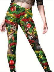 Holiday Print Yoga Pants for Women