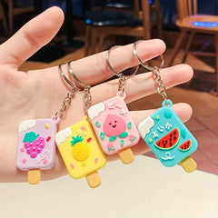 Mini Fruit Ice Cream Keychain Bag Charm Pendant Small Gift