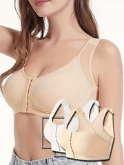 2pcs Front Closure Sports Bra Wirefree Lift Up Activewear
