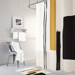Grey Geometric Abstract Shower Curtain 182x182 cm