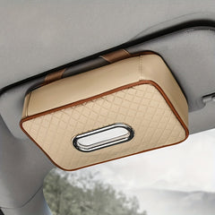 Leather Car Visor Tissue Holder Auto Napkin Case with Strap