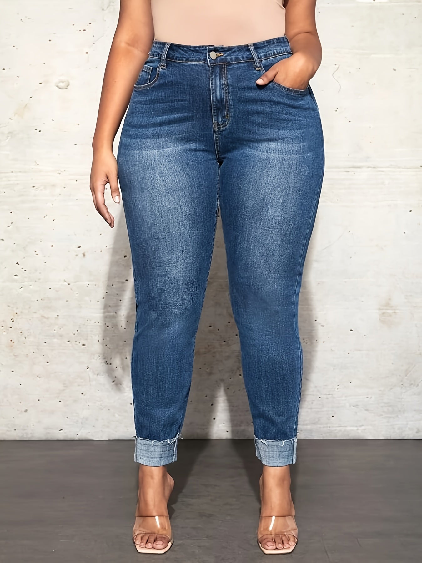 High Rise Skinny Jeans Women's High Stretch Denim Pants