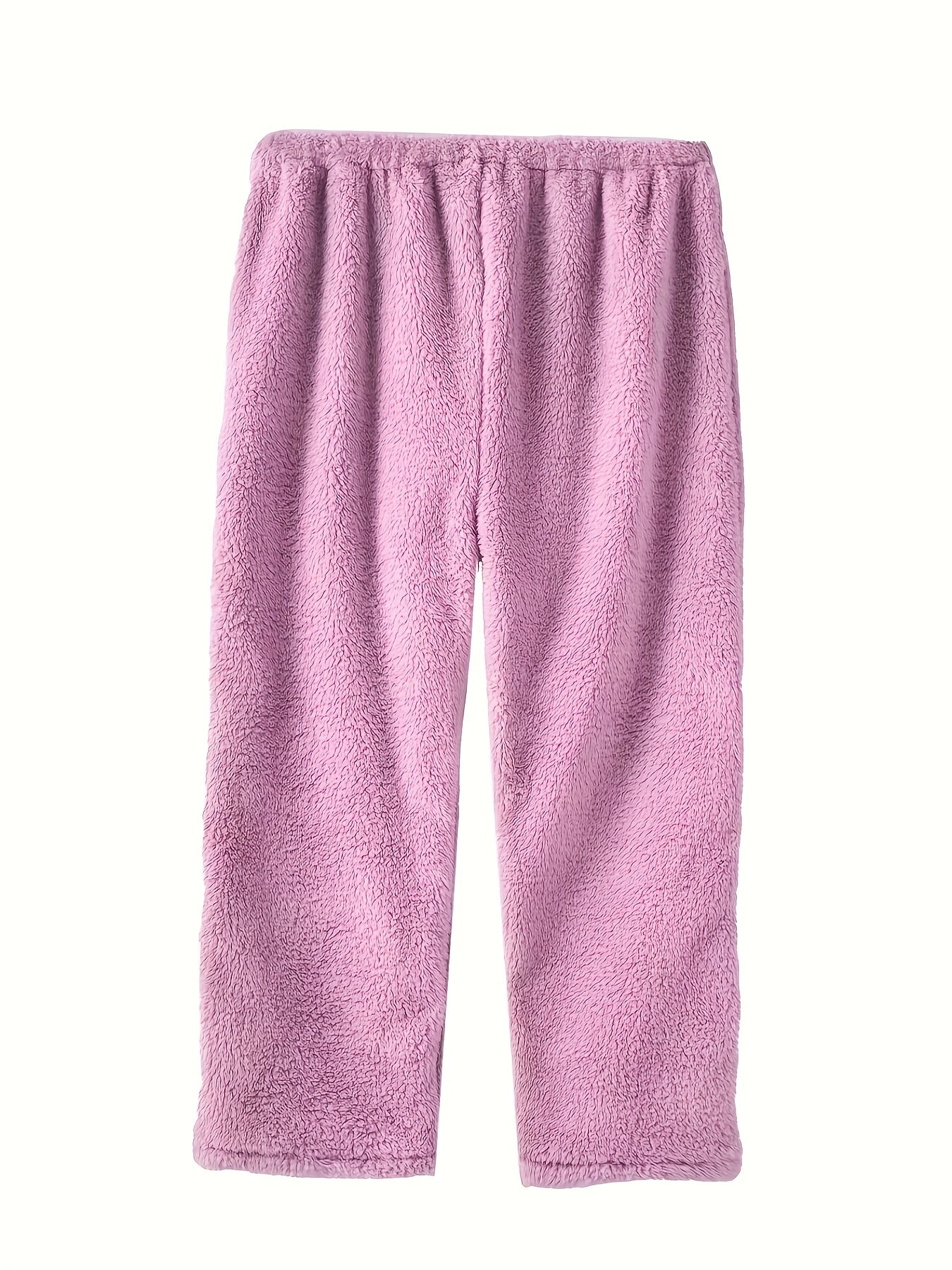 Women's Plus Solid Fleece Flannel Warm Pants