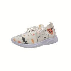 Halloween Pumpkin & Spider Web Print Running Shoes