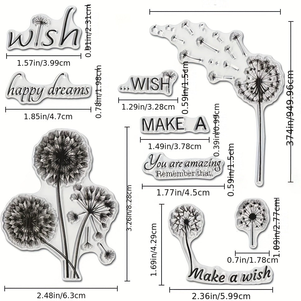 Dandelion Flowers Clear Stamps for Card Making DIY Scrapbooking