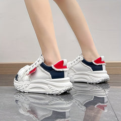 Thick Bottom Chunky Sneakers Shock Absorption Lightweight Skate Shoes