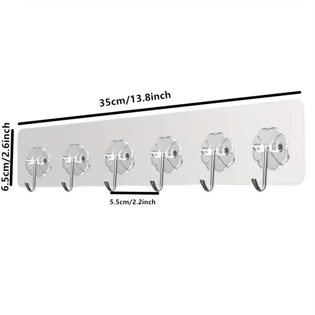 2pcs Heavy Duty Wall Hooks for Hanging Clothes and Towels Adhesive Hooks Clear