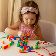 Bead String Toy Set for Fine Motor Skills Hand Eye Coordination
