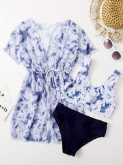 3pc Tie Dye Sleeveless Top & Shorts & Dress