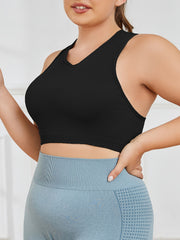 Ribbed Racer Back High Stretch Sports Bra